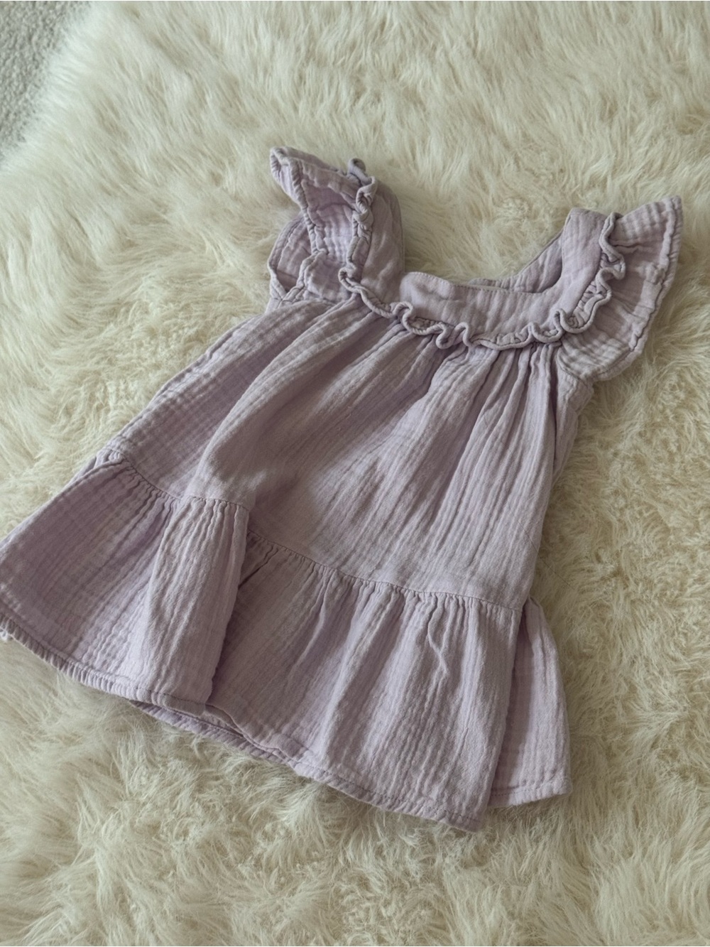 Cat & Jack Lavender Ruffle Sleeve Casual Dress